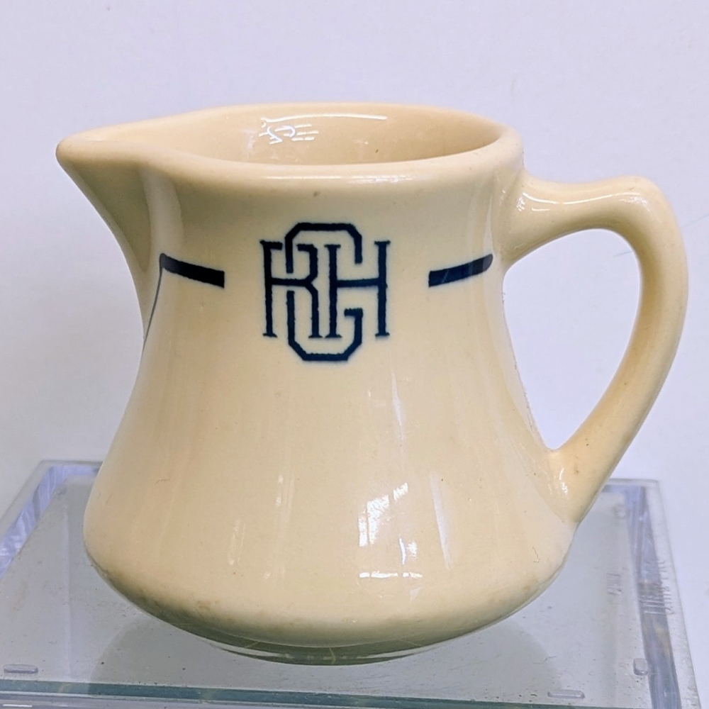 Vintage Restaurant Ware Creamer | Interlocking RH / RCH Monogram (1940s–1960s)